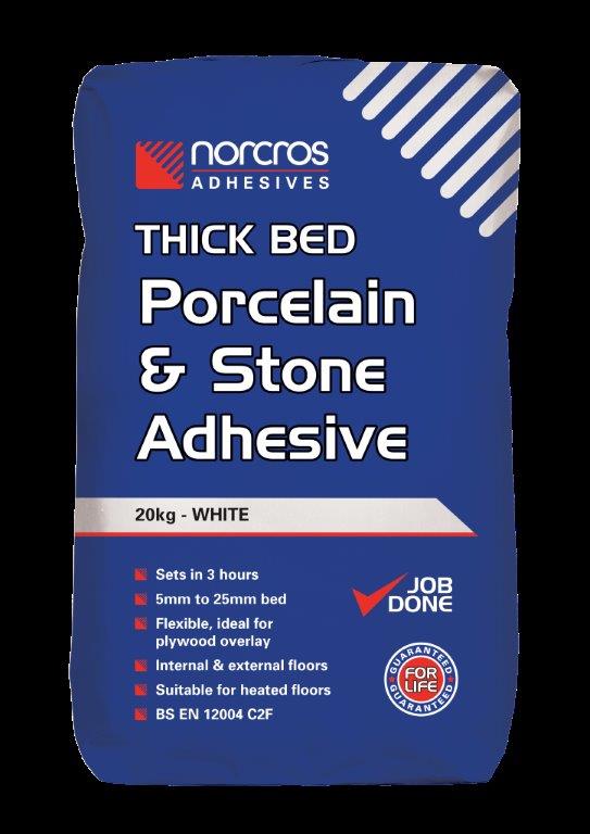 10  Norcros Thick Bed Porcelain & Stone (White)