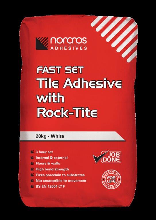 4  Norcros Fast Set Tile Adhesive With Rocktite