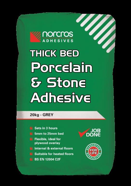 9 Norcros Thick Bed Porcelain & Stone (Grey)